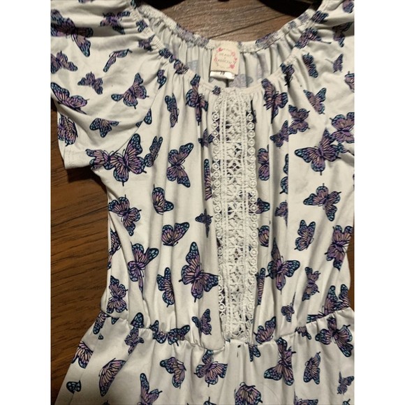 Romper Heart & Arrow White w/Butterflies Size M Pre-owned - Picture 4 of 8